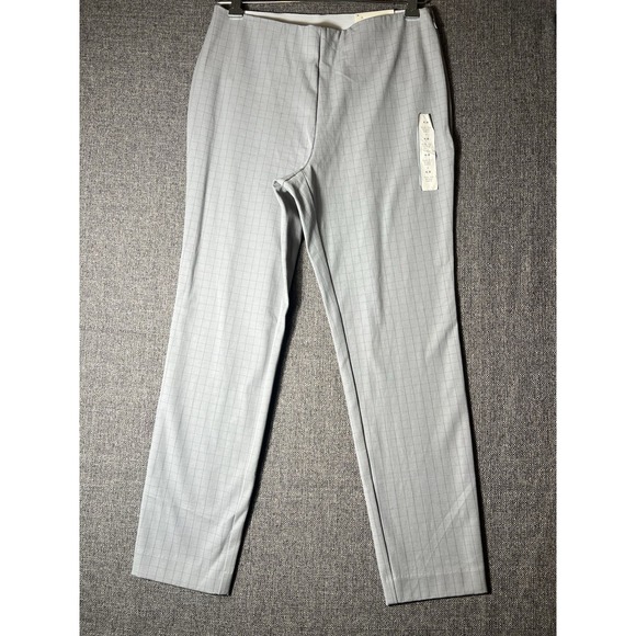 a new day Pants - A New Day‎ Gray White Stripe High Rise Skinny Ankle Dress Pants Womens Sz 6/R
